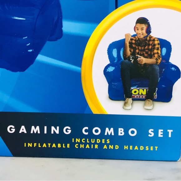 SEGA Sonic The Hedgehog Gaming Combo Set Incudes Blue Inflatable Chair & Headset - Picture 7 of 8